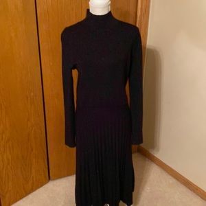 Stylish black sweater dress